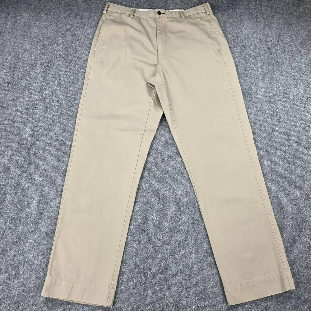 Orvis Pants Mens 36x33 Beige Classic Fit 100% Cotton Chino Trousers Casual